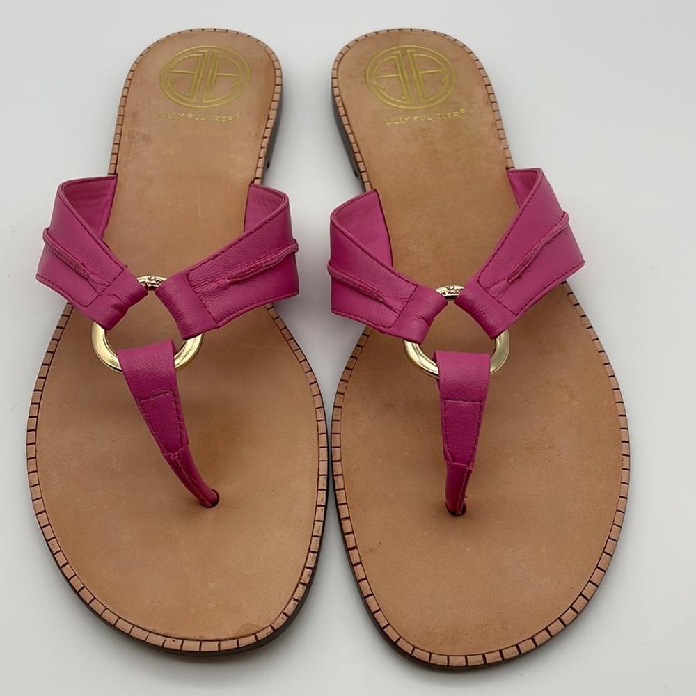 Lilly Pulitzer Leather McKim Sandals Princess Pink 10 M